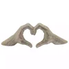 Champagne Heart Hands Ceramic Statue