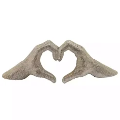 Champagne Heart Hands Ceramic Statue