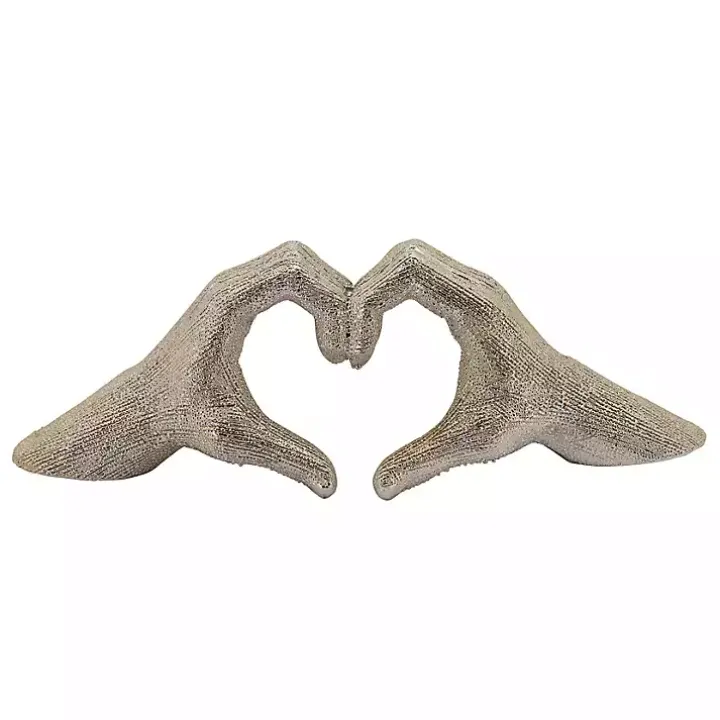 Champagne Heart Hands Ceramic Statue