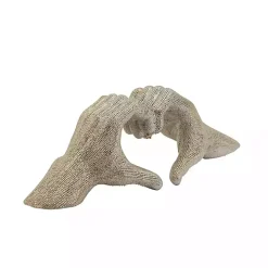Champagne Heart Hands Ceramic Statue