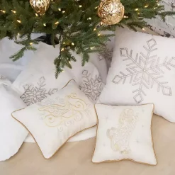 Champagne Praying Angel Christmas Pillow