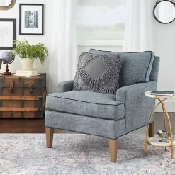 Charcoal Diamond Fringe Throw Pillow