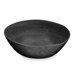 Charcoal Faux Wood Melamine Serving Bowl