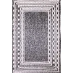 Charcoal Linear Macy Indoor/Outdoor Area Rug, 6x9