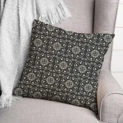 Charcoal Medallion Indoor/Outdoor Pillow