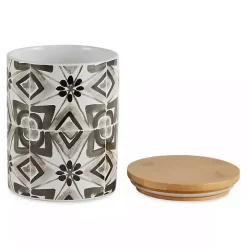 Charcoal Tile 3-pc. Bamboo Lid Jar Set