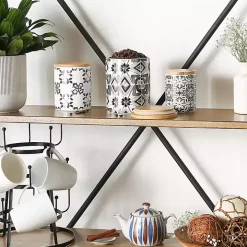 Charcoal Tile 3-pc. Bamboo Lid Jar Set