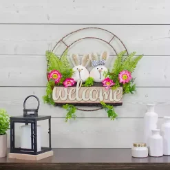 Cheerful Bunny Welcome Easter Wreath