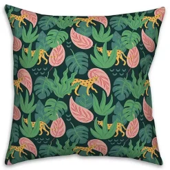 Cheetahs and Leaves Outdoor Pillow