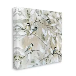 Chickadee Birds on Branch Canvas Art Print, 24x24