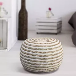 Chipper Braided Pouf