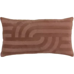 Chocolate Velvet Abstract Stripe Lumbar Pillow