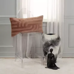 Chocolate Velvet Abstract Stripe Lumbar Pillow