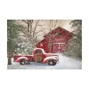 Christmas Barn & Truck Canvas Art Print, 48x32 in.