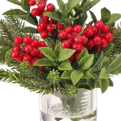 Christmas Berry & Pine Faux Water Arrangement