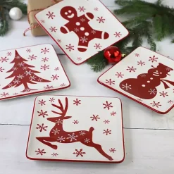 Christmas Character Salad Plates, Set of 4
