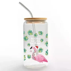 Christmas Fa La La La-Mingo Glass Tumbler