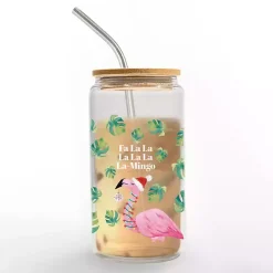 Christmas Fa La La La-Mingo Glass Tumbler