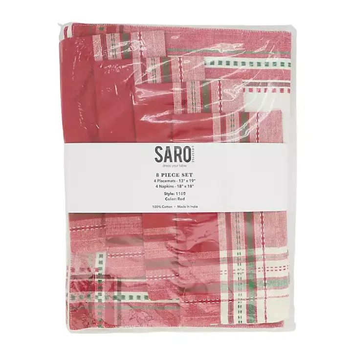 Christmas Plaid 8-pc. Placemat & Napkin Set
