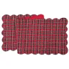 Christmas Red Plaid Scalloped Table Runner