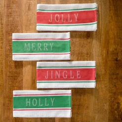 Christmas Sentiment Kitchen Towels, Set of 4