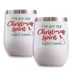 Christmas Spirit Insulated Wine Tumblers, Set of 2