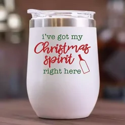 Christmas Spirit Insulated Wine Tumblers, Set of 2