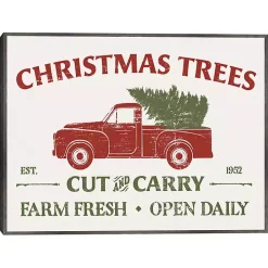 Christmas Trees Truck Framed Canvas Print
