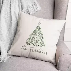 Christmas Word Personalized Indoor Outdoor Pillow