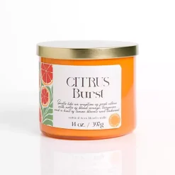 Citrus Burst 14 oz. Gold Lid 3-Wick Jar Candle