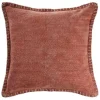 Clay Stitched Flange Velvet Throw Pillow