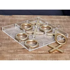 Clear and Gold Tic Tac Toe Board