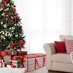 Clear and Red Zip 128-pc. Ornament Storage Box