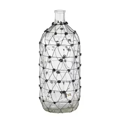 Clear Fishnet Wire Wrapped Vase