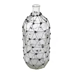 Clear Fishnet Wire Wrapped Vase