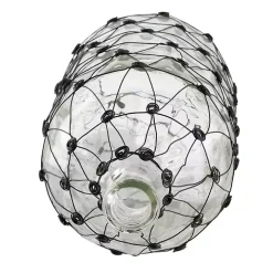 Clear Fishnet Wire Wrapped Vase