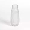 Clear Glass Wavy Ribbed Vase, 10.25 in.