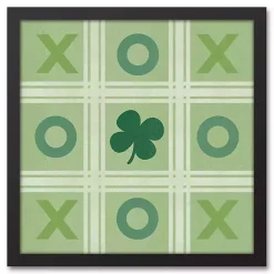 Clover Tic Tac Toe Framed Canvas Art Print