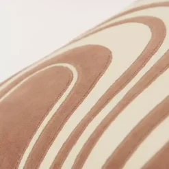 Cocoa and Natural Wave Lumbar Pillow