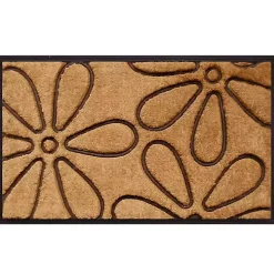 Coir and Rubber Flowers Doormat