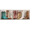 Colorful Cowgirl Boots Framed Canvas Art Print