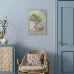 Colorful Eggs Rustic Easter Canvas Wall Art