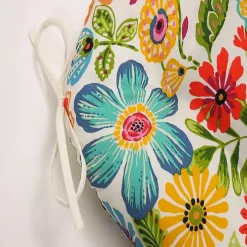 Colorful Floral Outdoor Seat Cushions, Set of 2