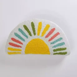 Colorful Half-Sun Shaped Outdoor Pillow