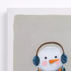 Colorful Snowman Canvas Art Print