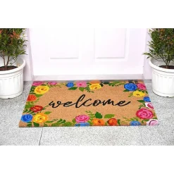 Colorful Welcome Roses Doormat