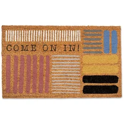 Come On In Colorful Stripes Doormat