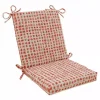 Coral Checkered Outdoor Chair Cushion
