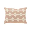 Coral Heathered Embroidered Diamond Throw Pillow