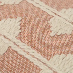 Coral Heathered Embroidered Diamond Throw Pillow